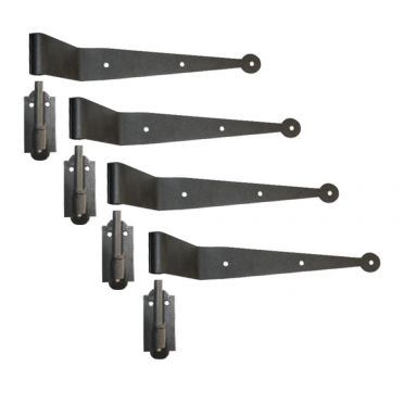 Wrought Iron Offset Pintle Hinges 11-3/4 Inch Set of 4