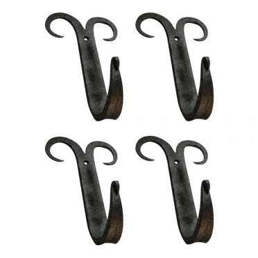 Wrought Iron Scroll Hooks 5 inch Set of 4