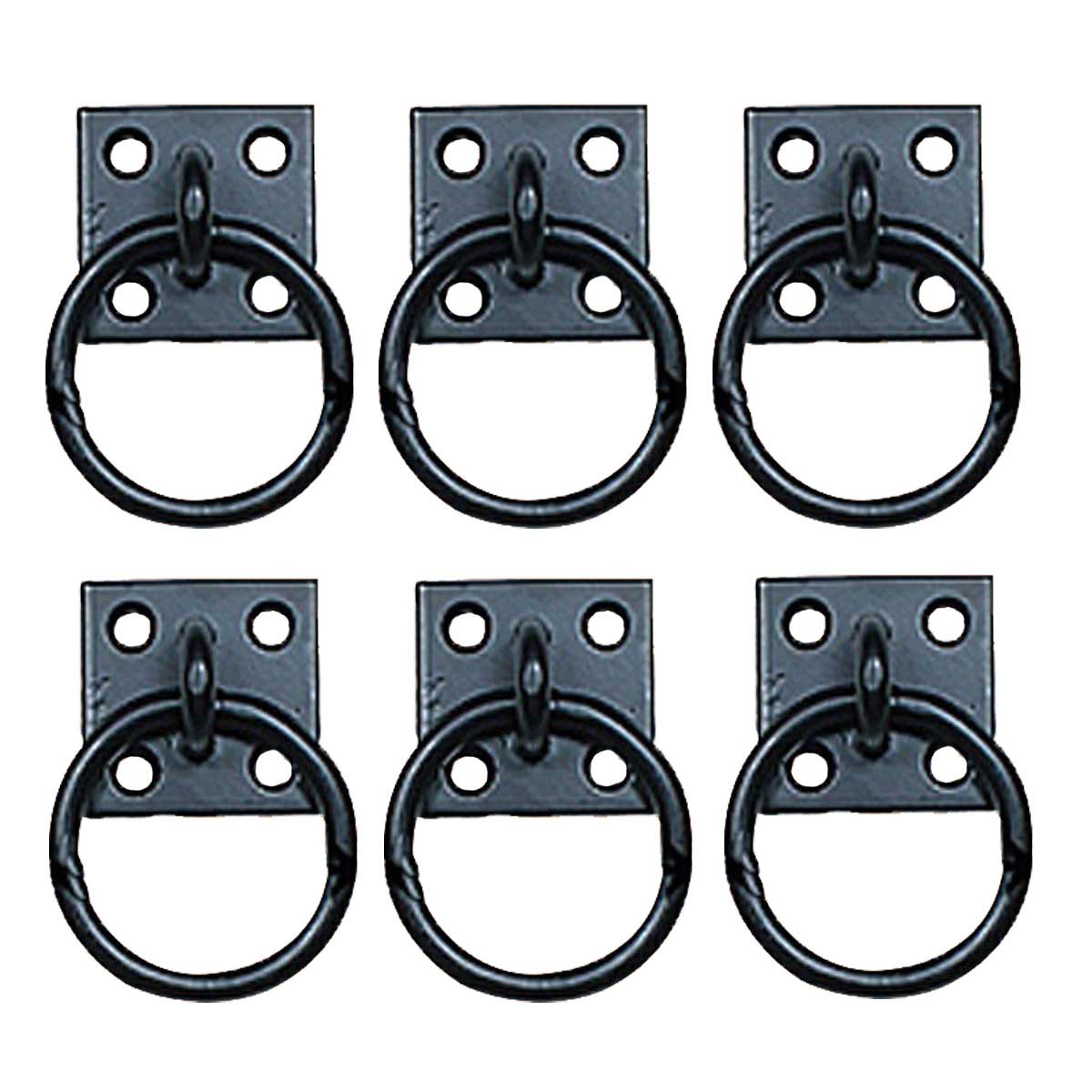 Wrought Iron Cabinet Hardware Ring Pulls 2 Inch Set Of 6