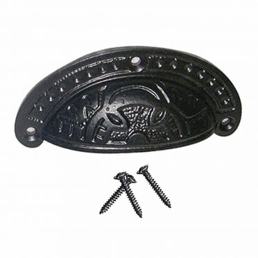 Wrought Iron Old World Style Cup Pull 3-7/8 Inch