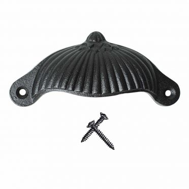 Wrought Iron Fluted Scallop Bin Pull 4 inch
