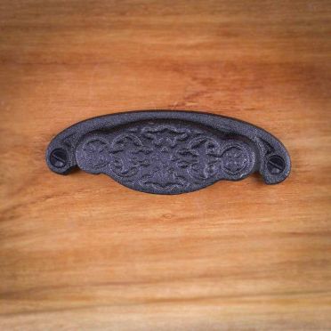 Wrought Iron Floral Bin Pull 3-1/2 Inch