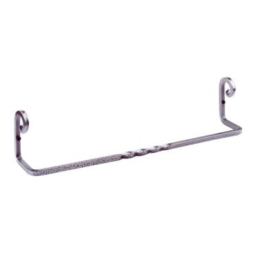 Wrought Iron Towel Bar 18 Inch | Silver Pigtail