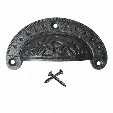 Wrought Iron Old World Style Cup Pull 3-3/4 Inch