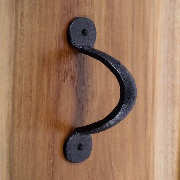 Wrought Iron Rustic Bean Door or Drawer Pull 3-3/4 Inch