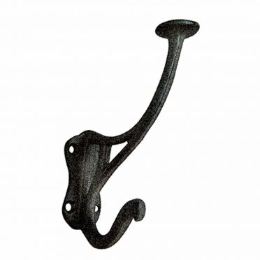 Wrought Iron Double Robe Hook 4 x 3-1/2 Inch Projection