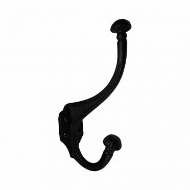 Wrought Iron Double Coat or Hat Hook 6-1/2 Inch