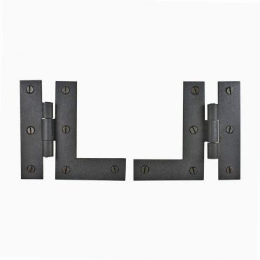 Wrought Iron Cabinet Hinges Flush Mount H 3-1/2 inch Pair 