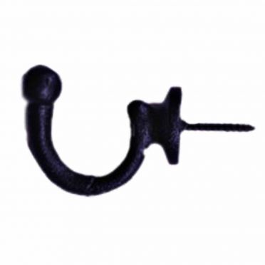 Wrought Iron Single Coat Hook 1-1/4 Inch H