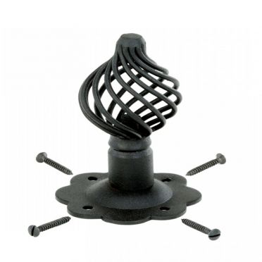 Wrought Iron Floral  Birdcage Knob 4 Inch