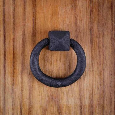 Wrought Iron Rustic Ring Pull 2 Inch overall H