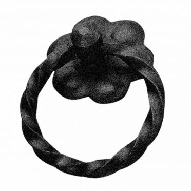 Wrought Iron Floral Twist Ring Pull 2 inch 