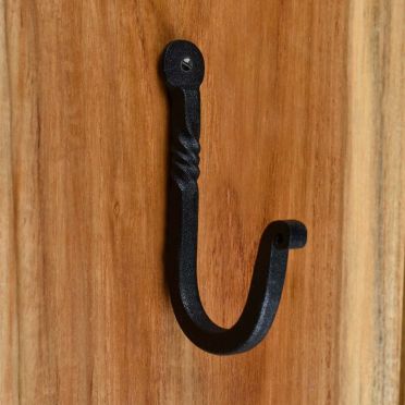  Wrought Iron Single Hook 3-1/2 inches H x 1-1/4 inch projection