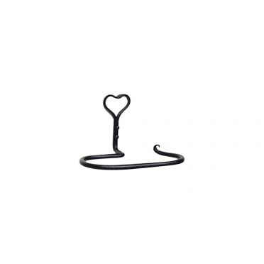 Wrought Iron Towel Holder Oval | 7-1/2 Inch | Heart 