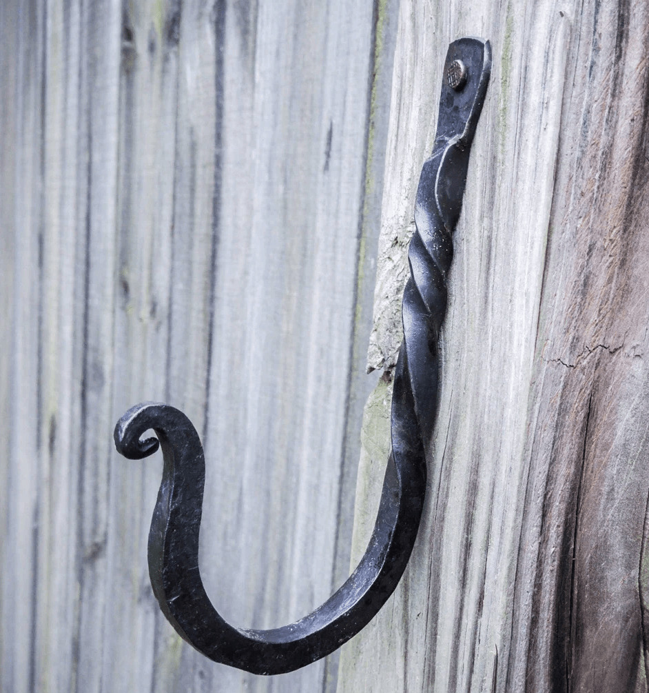 Double Blacksmith Forged Coat Hooks, Wall Mounted Iron Hook