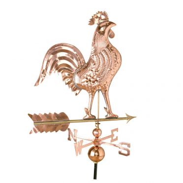 Rooster Weathervane | Full-Bodied Polished Copper: X-Large 