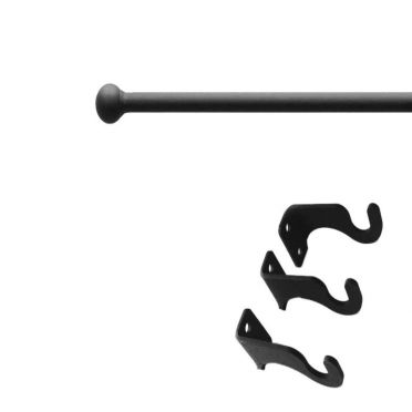 Wrought Iron Ball Curtain Rod 113 to 130 Inches