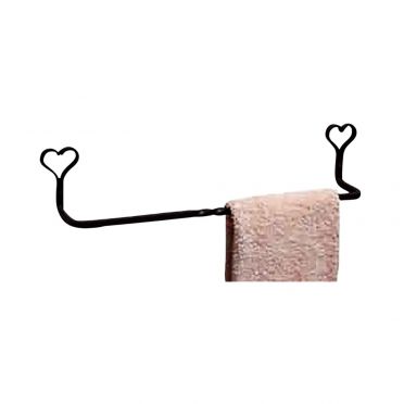 Wrought Iron Towel Bar  32 1/2 Inches | Heart