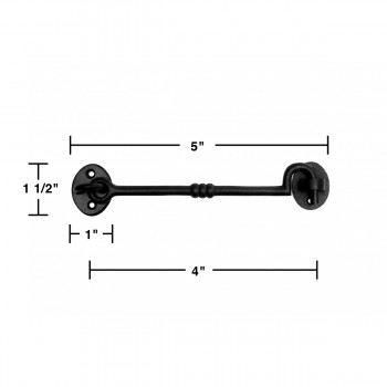 wrought iron cabin hook 4 inches