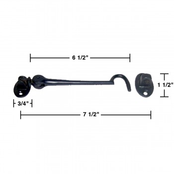 wrought iron cabin hook 6 inch