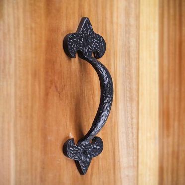 Wrought Iron Cabinet Pull | Spanish Style | Fleur de Lis | 6 1/2 inch