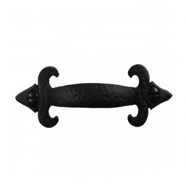 Wrought Iron Cabinet Pull | Spanish Style | Fleur de Lis | 4 inch