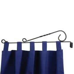 Wrought Iron Curtain Rod Swing Arm Twisted Scroll Pair