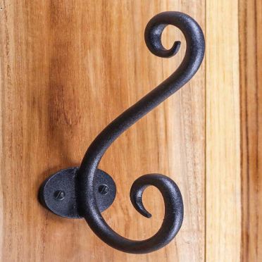 Wrought Iron Double Scroll Coat Hook