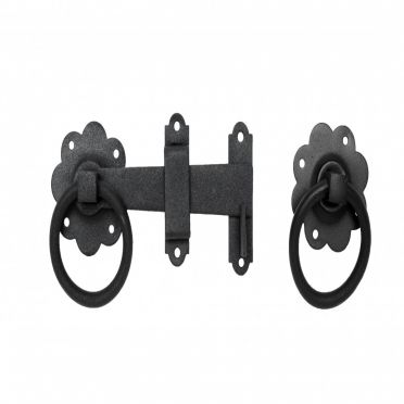 Wrought Iron  Floral Gate Latch Bar | Twisted | Oval | 6 inch