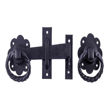 Wrought Iron Heavy Duty Twisted Floral Gate Latch Bar 5 inch