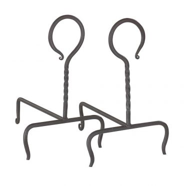 Wrought Iron | Pigtail Andirons