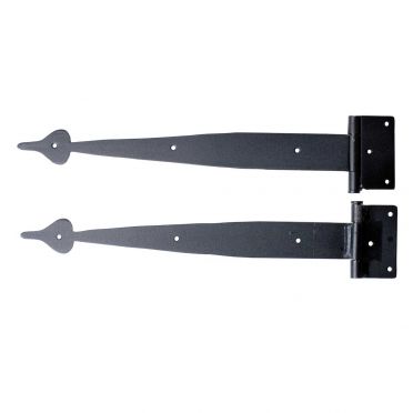 Wrought Iron Spear Strap Gate HingesÂ 14 inch Pair
