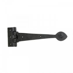 Wrought Iron Fleur de Lis Strap Gate Hinge 12 inch