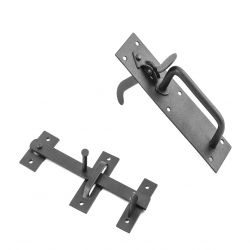 Handmade Forged Iron Large Bar Latch for Gates & Doors Black