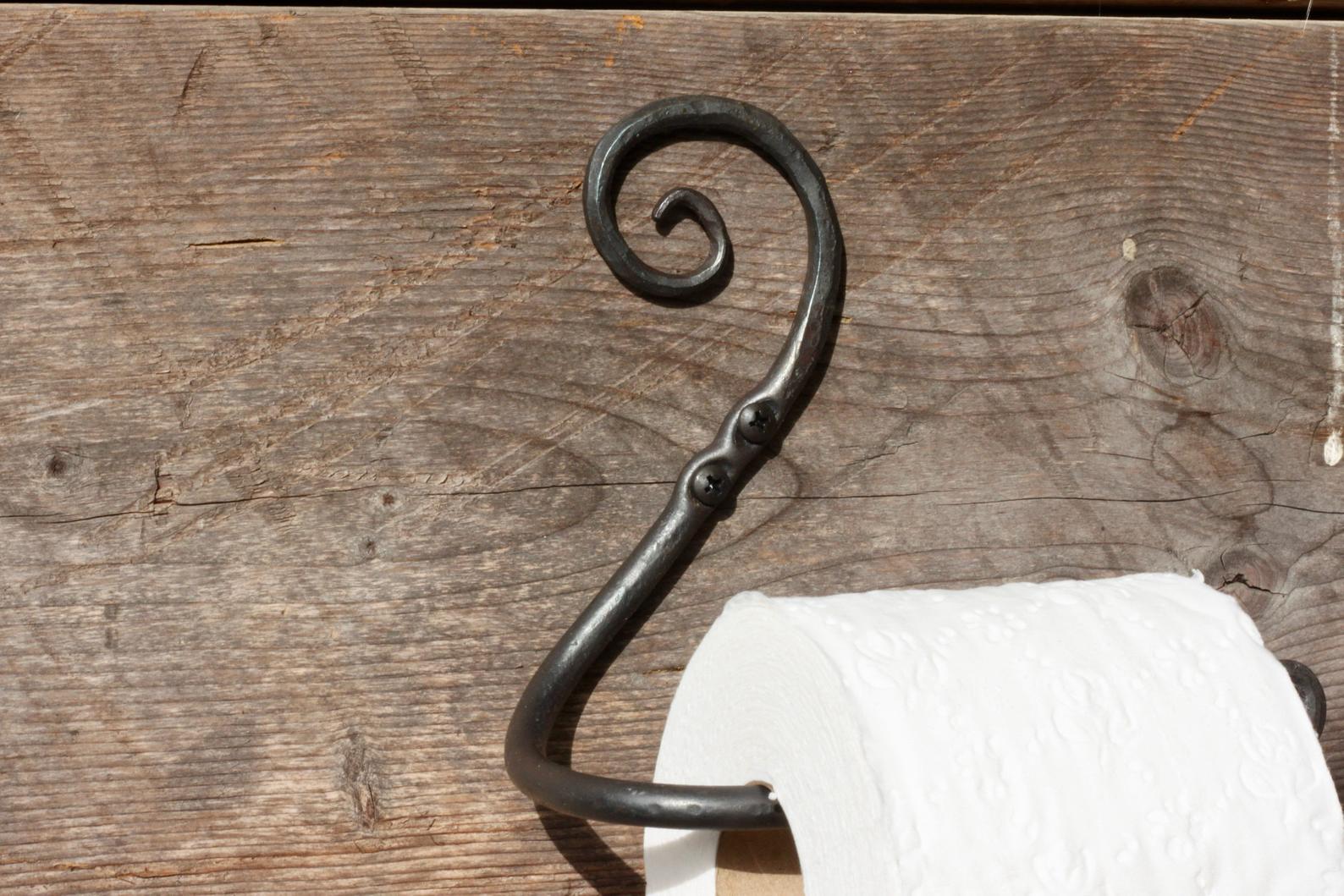 Amish Crafted Scroll Wrought Iron Toilet Paper Decorative Hand Towel Holder 