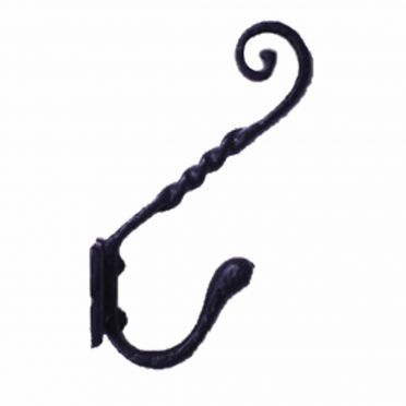 Wrought Iron Twisted Double Scroll Coat Hook
