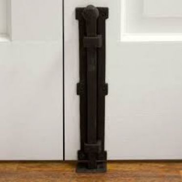Wrought Iron Vertical Mount Slide Bolt | Door Keeper 12 Inch
